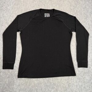 Mountain Warehouse Black Merino Wool Blend Long Sleeve Top Women's Size 14‎